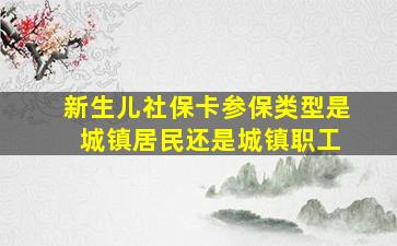 新生儿社保卡参保类型是 城镇居民还是城镇职工